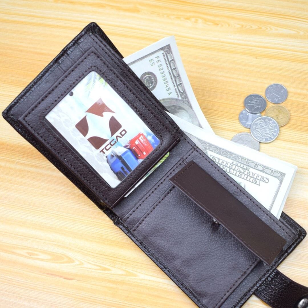 Carteira Masculina de Couro com Botão Romenzi RZ493