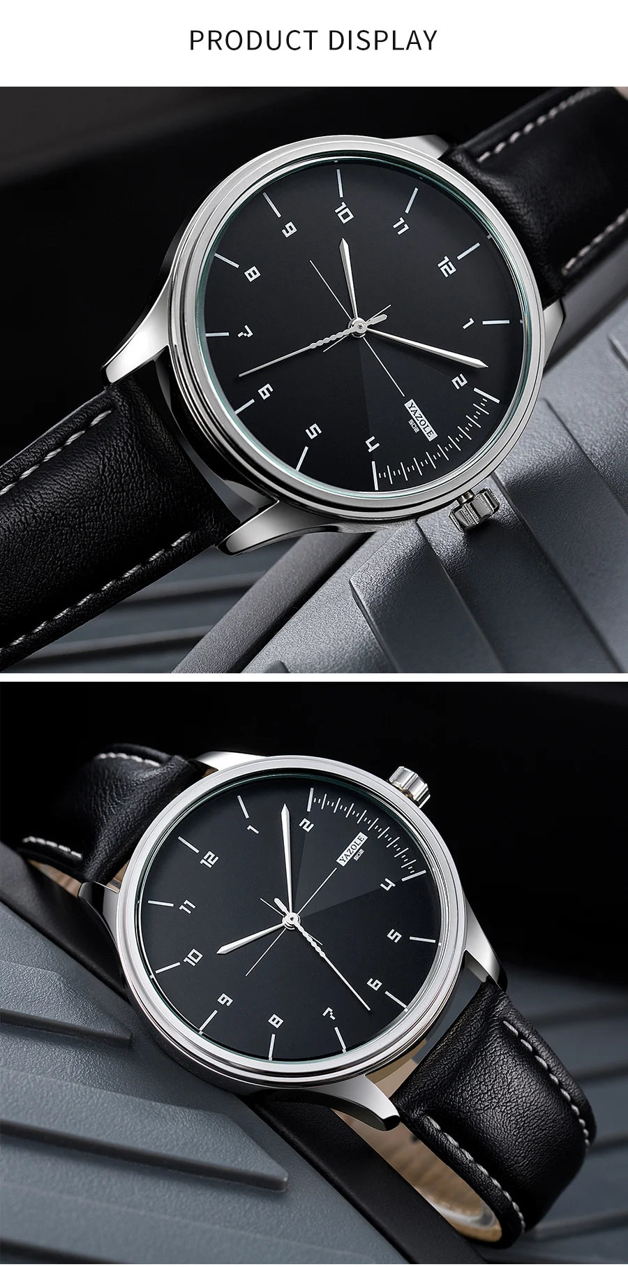 Relógio Masculino de Couro Yazole - Elegância e Estilo