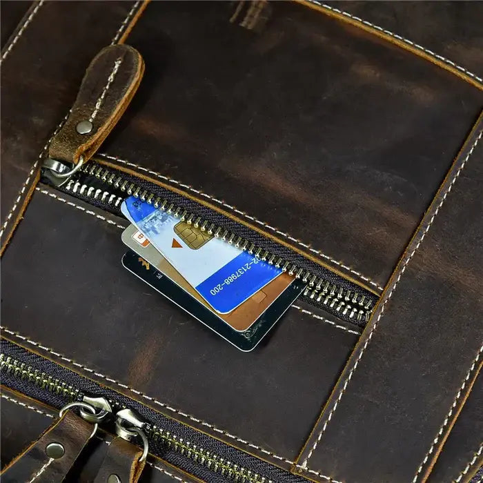 Mochila Executiva em Couro Romenzi Retrô RZ071