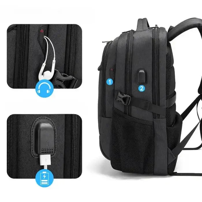 Mochila Executiva Romenzi RZ348 - Notebook 17'', Impermeável e Porta USB