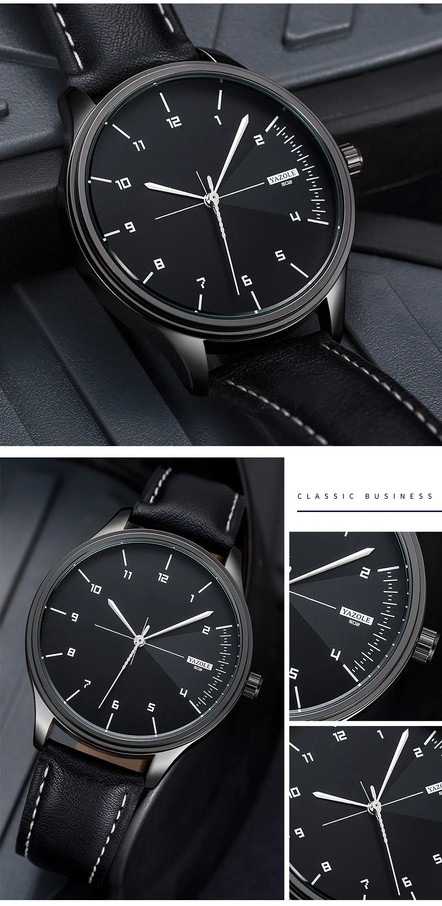 Relógio Masculino de Couro Yazole - Elegância e Estilo