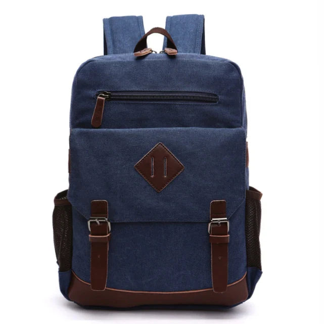 Mochila Executiva de Lona com detalhes em Couro