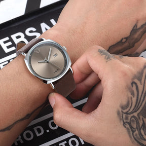 Relógio Masculino de Quartzo com Pulseira de Couro e Calendário