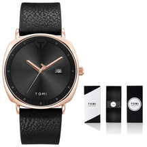 Relógio Masculino de Quartzo com Pulseira de Couro e Calendário