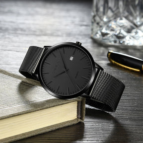 Relógio Masculino Ultra Fino CRRJU à Prova D'Água