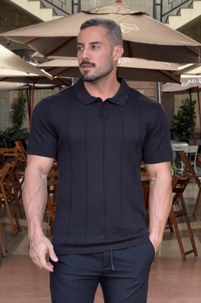 Camiseta Polo Tricot Preto - Up