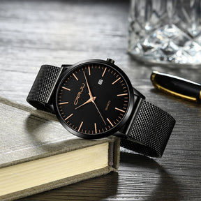 Relógio Masculino Ultra Fino CRRJU à Prova D'Água