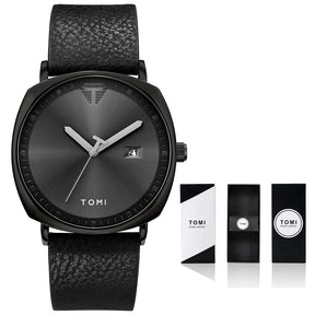 Relógio Masculino de Quartzo com Pulseira de Couro e Calendário