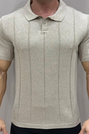 Camiseta Polo Tricot Bege - Up
