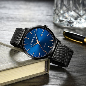 Relógio Masculino Ultra Fino CRRJU à Prova D'Água