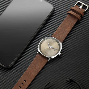 Relógio Masculino de Quartzo com Pulseira de Couro e Calendário