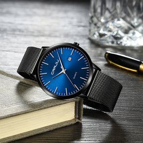 Relógio Masculino Ultra Fino CRRJU à Prova D'Água