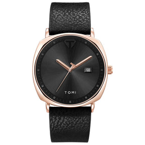 Relógio Masculino de Quartzo com Pulseira de Couro e Calendário