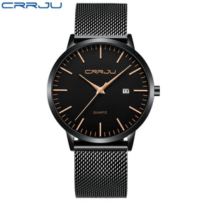 Relógio Masculino Ultra Fino CRRJU à Prova D'Água