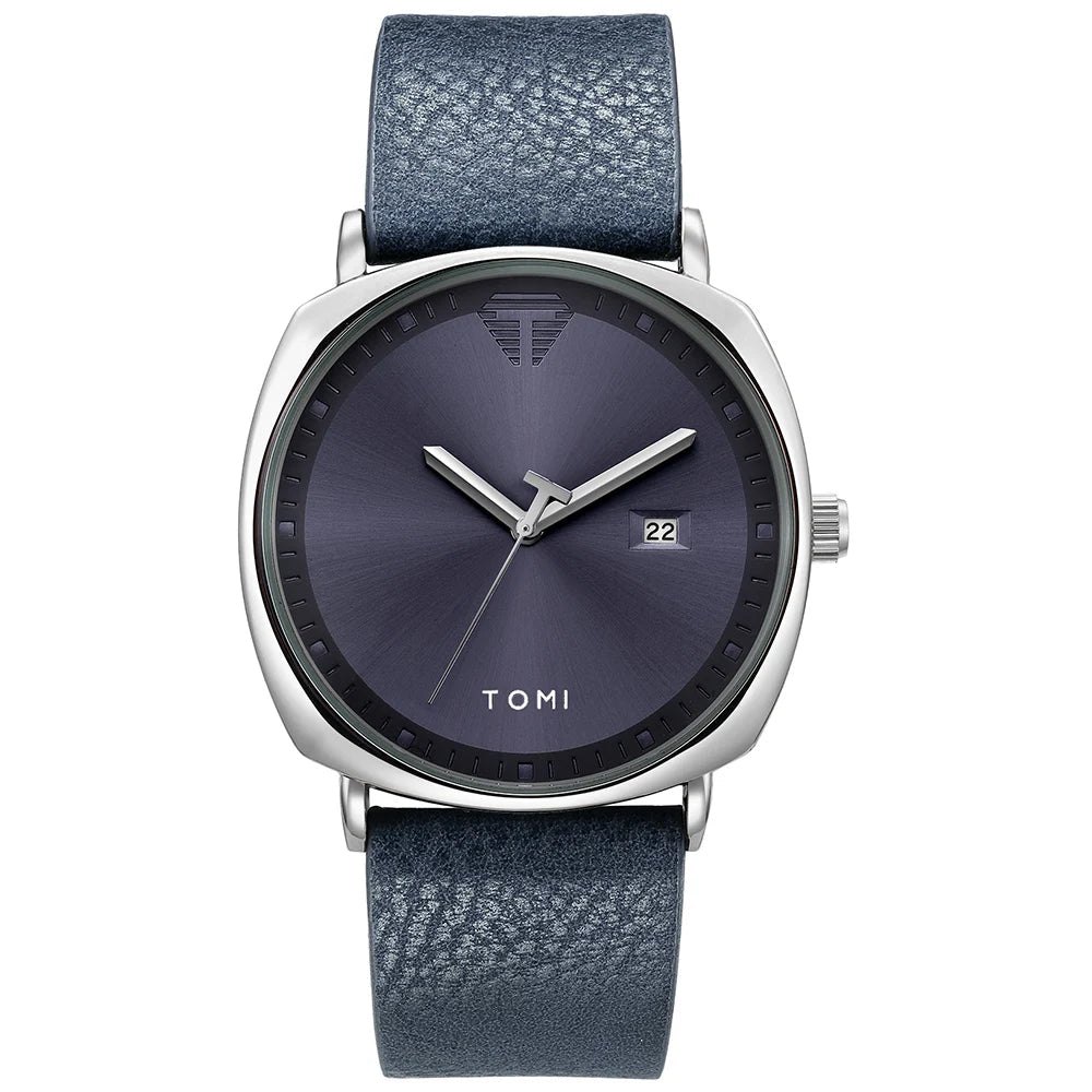 Relógio Masculino de Quartzo com Pulseira de Couro e Calendário